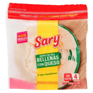 4 Un x Sary Cassava Arepas Filled With Cheese Frozen - Arepas De Yuca Rellena Con Queso (350g)