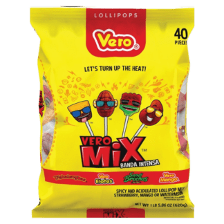 40 Un x Vero Mix Banda Intensa - Paletas de Sabor Cubiertas De Chile