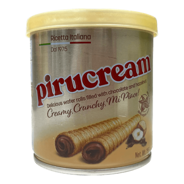 Pirucream Wafer Rolls Filled With Chocolate and Hazelnut - Barquillos Rellenos Chocolate y Avellanas (155g)