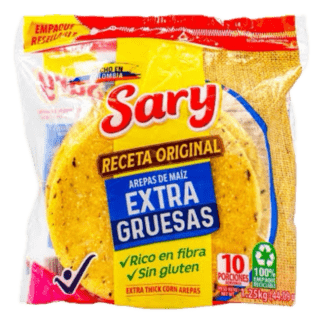 10 Un x Sary Yellow Corn Arepas Extra Thick - Arepas de Maiz Amarillo Extra Gruesas (1250g)
