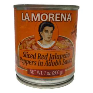 La Morena Sliced Red Jalapeno Peppers In Adobo Sauce - Jalapeños Rojos Rebanados En Salsa Adobo (200g)