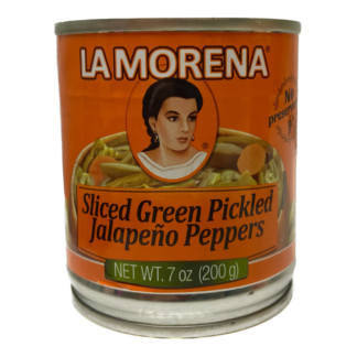 La Morena Sliced Green Pickled Jalapeno Peppers - Rebanadas De Jalapeños Verdes (200g)