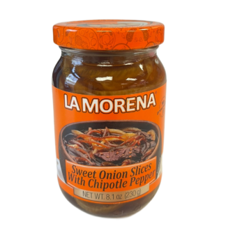 La Morena Sweet Onion Slices With Chipotle Pepper - Rodajas de Cebolla Dulce Con Chipotle (230g)