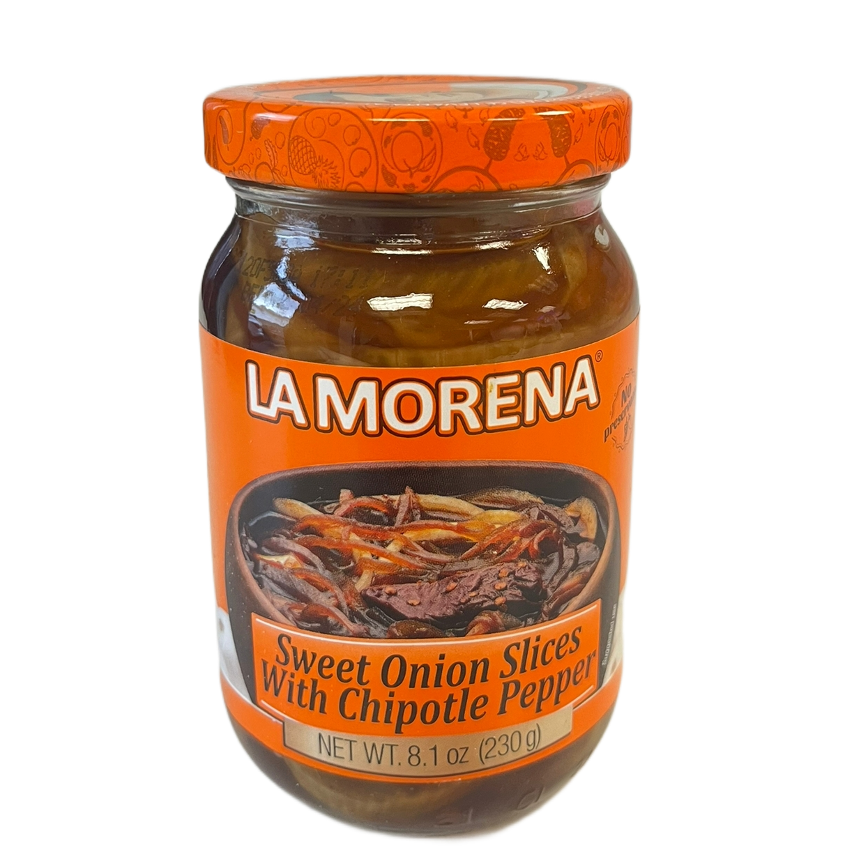 La Morena Sweet Onion Slices With Chipotle Pepper - Rodajas de Cebolla Dulce Con Chipotle (230g)