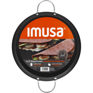Imusa Carbon Steel Round Comal 11.5" - Plancha Redonda con Mango 11.5"- 28 cm