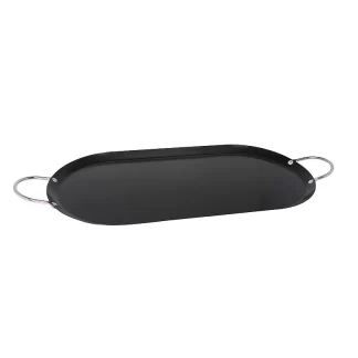 IMUSA Carbon Steel Oval Comal 17.5" - Plancha Ovalada con Mango 17.5"- 43 cm