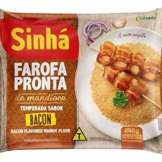 Sinha Farofa Pronta Bacon Flavor 250g - Authentic Brazilian Toasted Cassava Flour