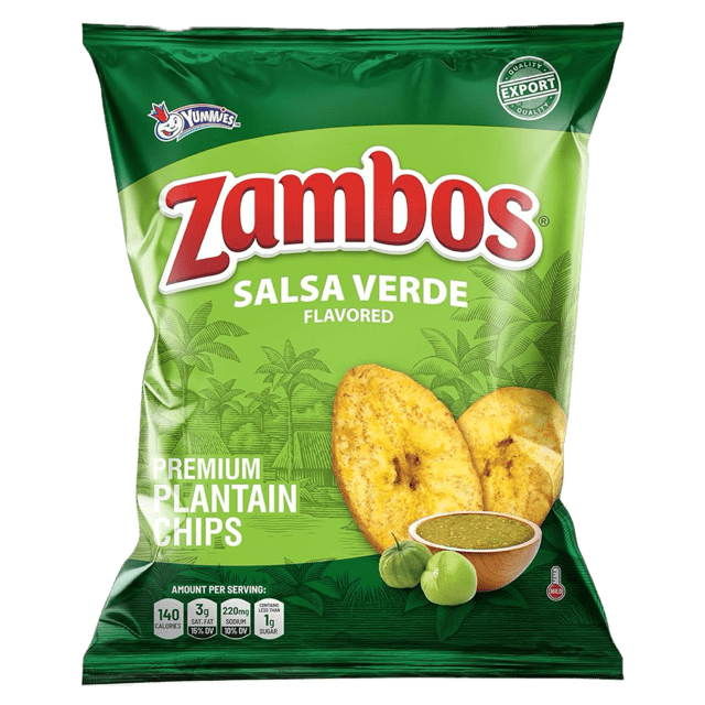 Yummies Zambos Green Sauce Plantain Chips - Platanitos Salsa Verde (150g)