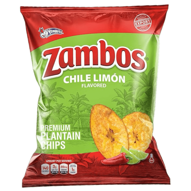 Yummies Zambos Chili Lemon Plantain Chips - Platanitos Sabor Chile Limon (150g)
