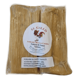 EL GALLO - 2 Un x POBLANO  Mexican Tamales - RAJAS Tamales Mexicanos De Poblano Y Queso