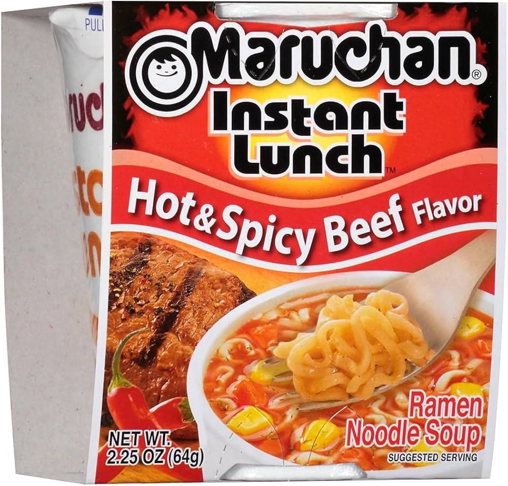 Maruchan Instant Lunch Beef Hot and Spicy Flavor - Sopa Instántanea Con Sabor De Carne Picante (64g)