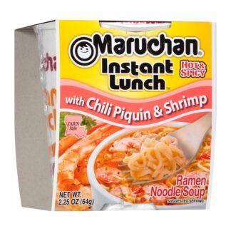 Maruchan Instant Lunch Chili Piquin and Shrimp  - Sopa Instántanea Con Sabor Chili Piquin y Camarón (64g)