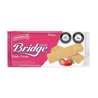 Colombina Bridge Wafer Strawberry-  Galleta Fresa 151g