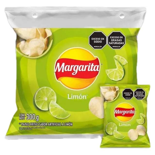 12 x Papas Margarita Limón 25g (300g)- The Original Colombian Lemon Chips
