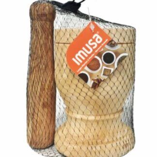 Large Imusa Wood Mortar and Pestle - Mortero Grande