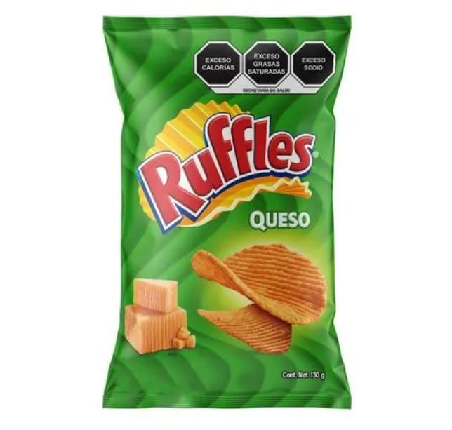 Sabritas Ruffles Queso 120g - Authentic Mexican Ridged Cheese Potato Chips