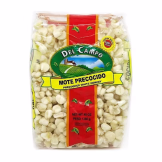 Del Campo White Hominy 1380g (3 lb) | Pre-cooked & Frozen Giant Corn