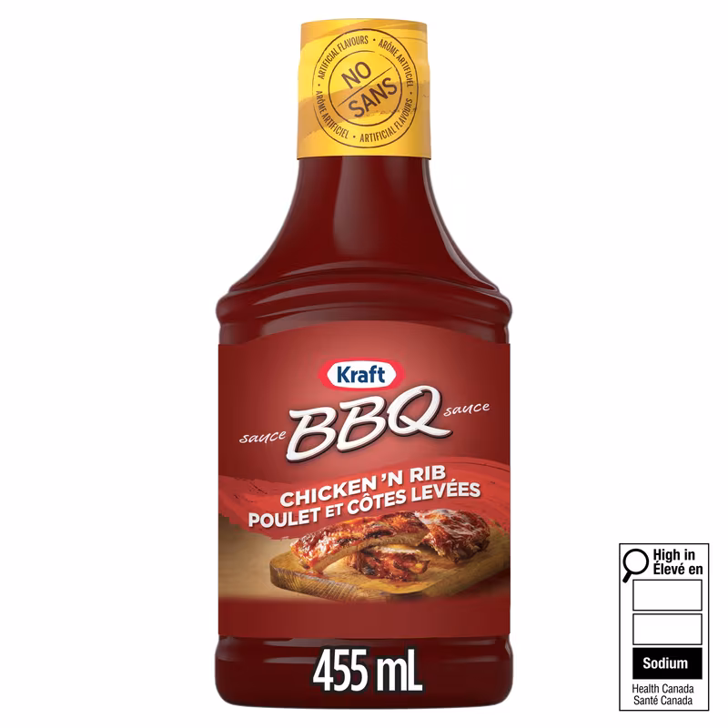 Kraft Chicken & Rib BBQ Sauce 455ml – Tangy & Sweet Slow-Simmered Barbecue Sauce