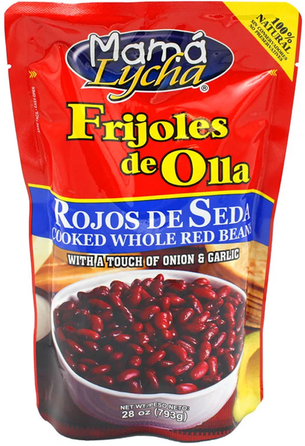 Mama Lycha Cooked Whole Red Beans de Olla, 28 oz - frijoles de Olla