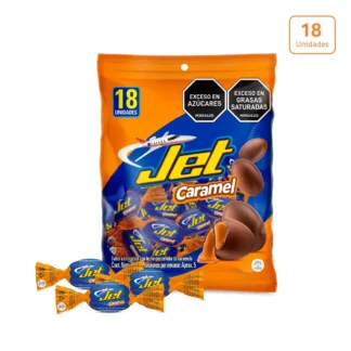 Jet Caramel Chocolate & Caramel Candy Bars (18-Pack, 108g) | Authentic Colombian Treats