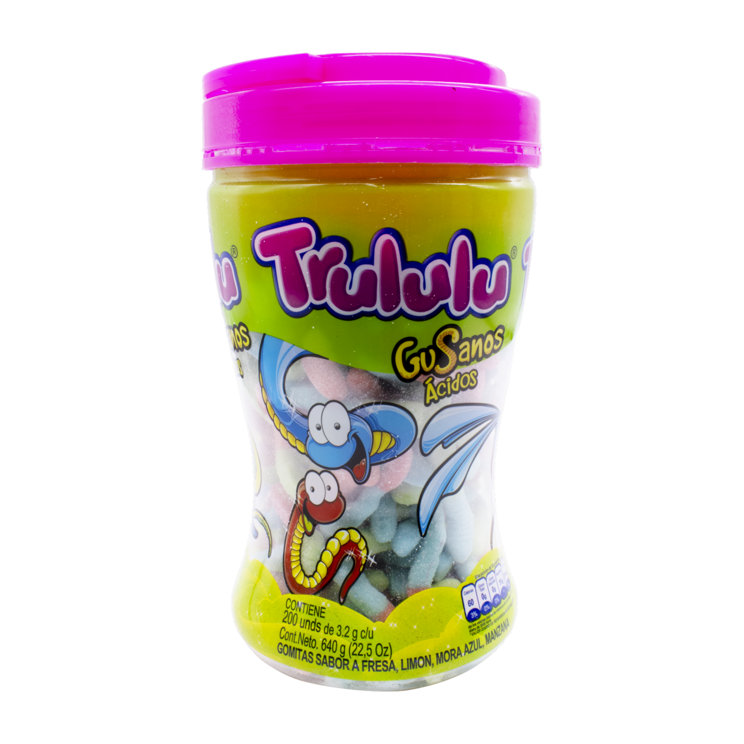 Trululu Sour Worms Gummies (Gusanos Ácidos) - 640g Party Pack