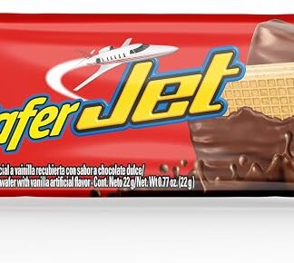 Wafer Jet Cookies 220g (10-Pack Bag): The ultimate blend of light, crispy vanilla wafers and rich Colombian Jet chocolate coating.