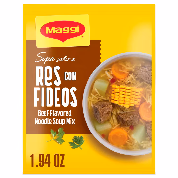 Maggi Soup Beef Noodle Flavour 1.94Oz - Sopa Sabor Res con Fideos (55gr)