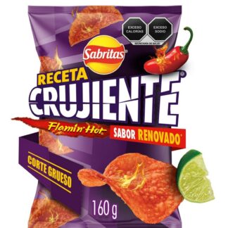 Sabritas Receta Crujiente Flamin' Hot Lemon Chili 100g | Authentic Mexican Chips