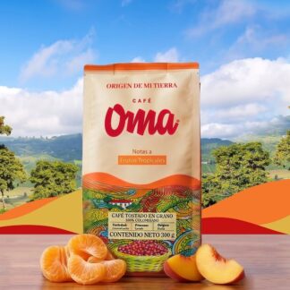 Café OMA Notas a Frutos Tropicales en grano - Coffe With Notes to Tropical Fruits in Beans 300 gr