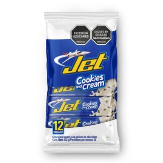 Chocolatina Jet Cookies And Cream y Chocolate Blanco. 12 Porciones