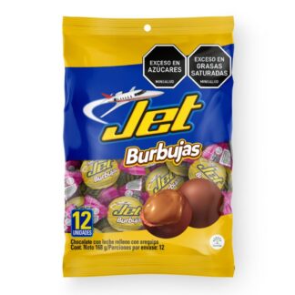 Jet Burbujas - Dulce de Chocolate con Leche Relleno de Arequipe 12 unidades