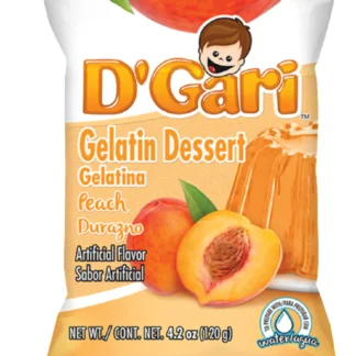 D'Gari Peach Gelatin Dessert Mix - 120g (4.2 oz) | Authentic Mexican Gelatina