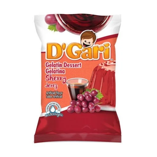 D'Gari Sherry Gelatin Dessert Mix - 120g (4.2 oz) | Authentic Mexican Gelatina